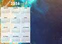 Calendrier 2026 avec vues marines apaisantes